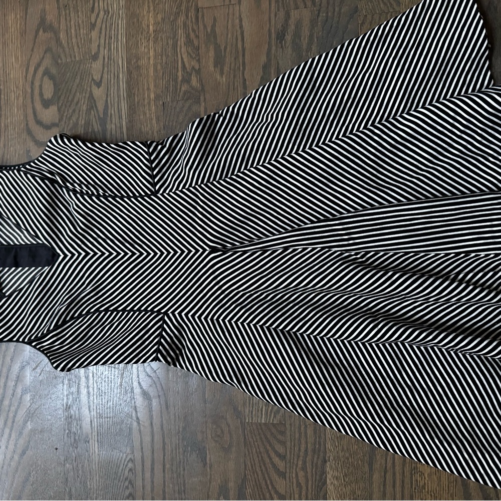 Banana Republic Black and White Striped Midi Dress